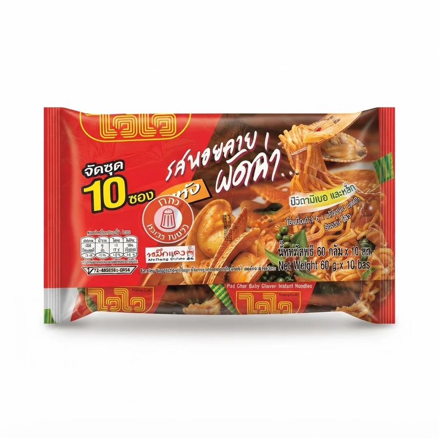 ไวไว รสหอยลายผัดฉ่า (10 ชิ้น × 60 กรัม)