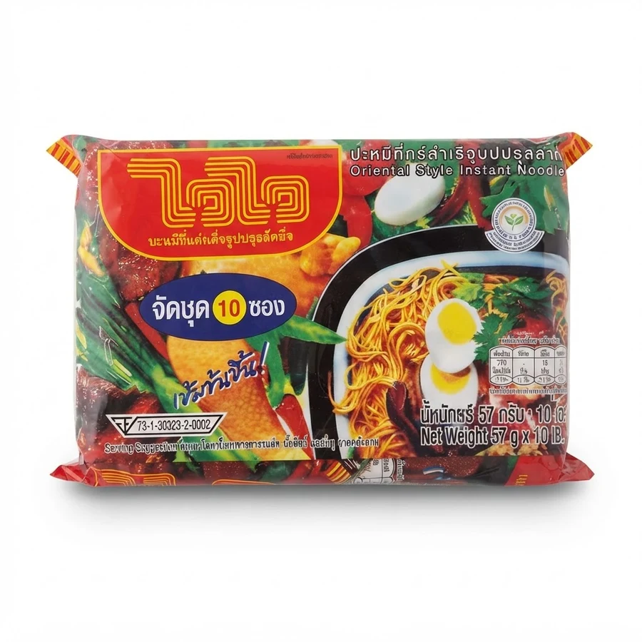 บะหมี่กึ่งสำเร็จรูป ไวไว (10 ชิ้น × 57 กรัม)