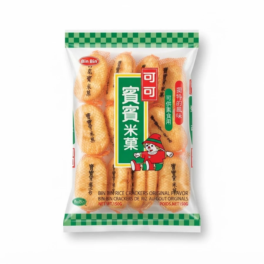 ขนมข้าวอบกรอบ บินบิน (18 ชิ้น × 8.3 กรัม)