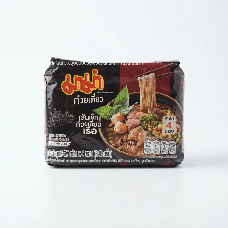 มาม่าเส้นเล็กก๋วยเตี๋ยวเรือ (4 ชิ้น × 87 กรัม)